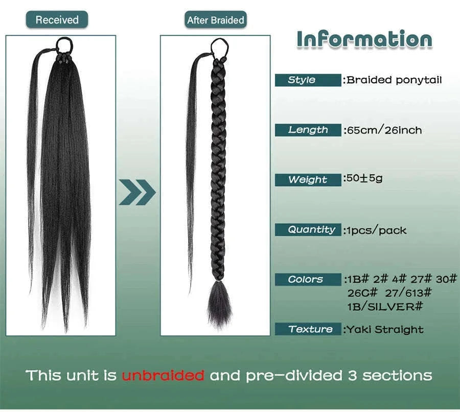 26-Inch Braided Ponytail Extension for a Sleek, Polished Look-4 / 26inches