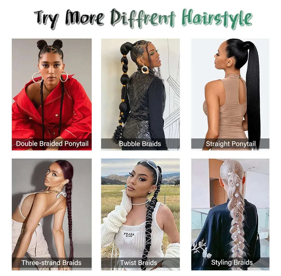 26-Inch Long Braided Ponytail Extensions for a Sleek, Effortless Look-4 / 26inches