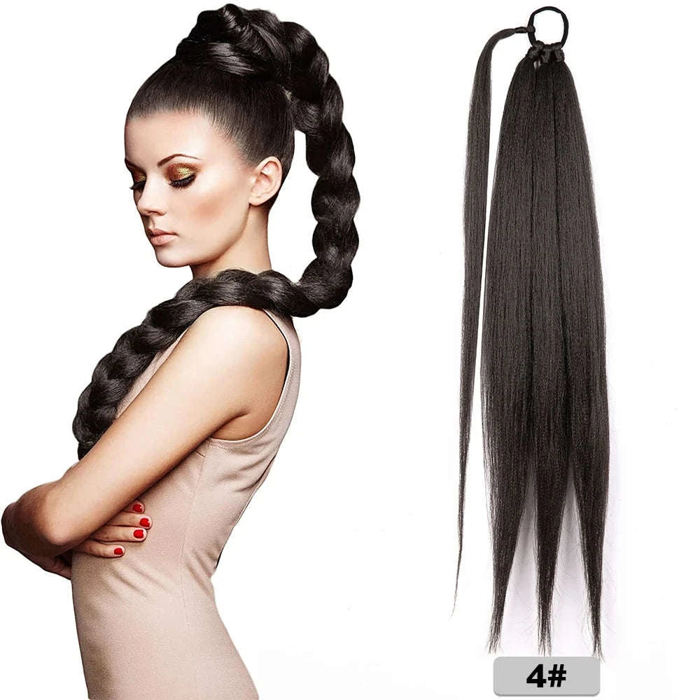 26-Inch Long Braided Ponytail Extensions for a Sleek, Effortless Look-4 / 26inches