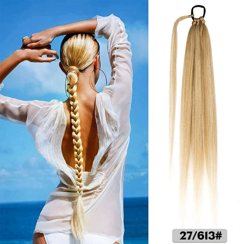 26-Inch Long Braided Ponytail Extensions for a Sleek, Effortless Look-4 / 26inches