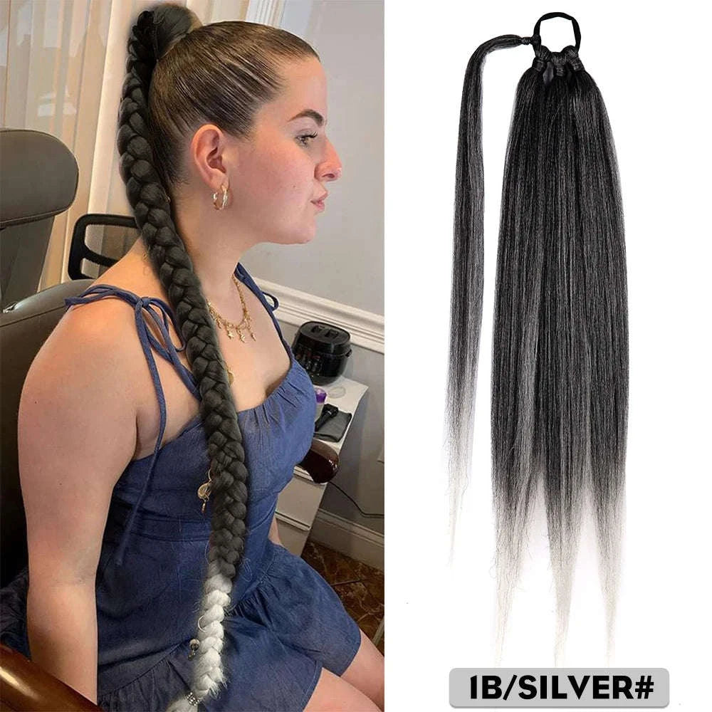 26-Inch Long Braided Ponytail Extensions for a Sleek, Effortless Look-4 / 26inches