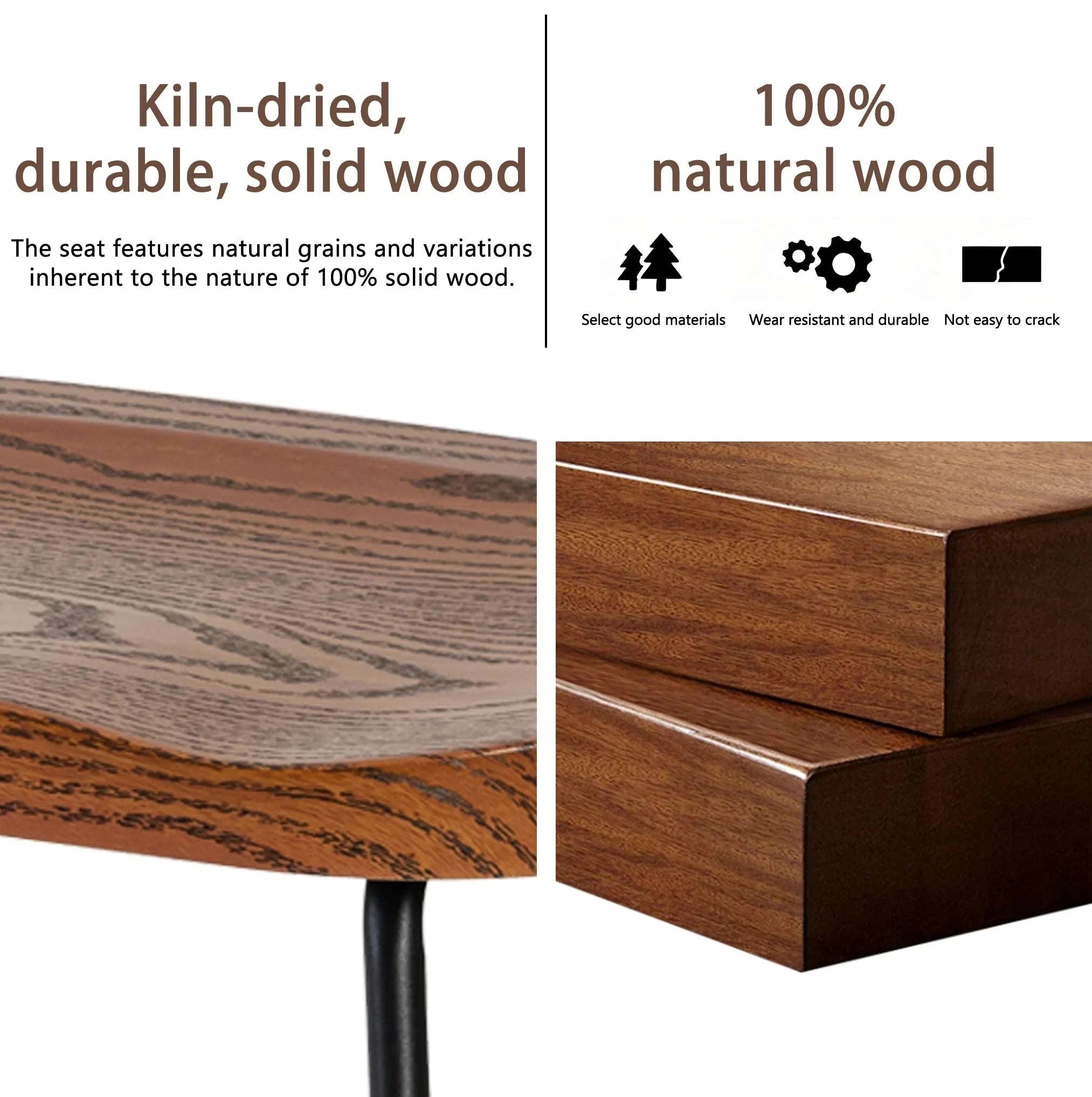26 Inch Saddle Seat Counter Stool with Metal Legs for Kitchen Island-2PC Wood / United States