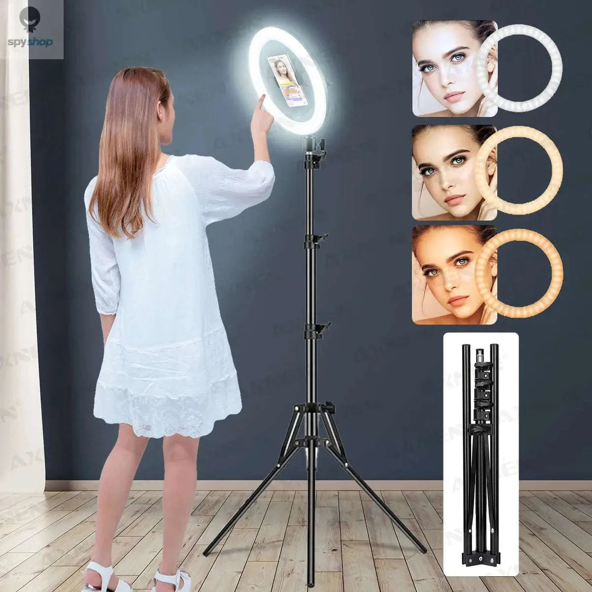 26cm LED Ring Light Selfie Lamp with Tripod Stand-Selfie Ring Light