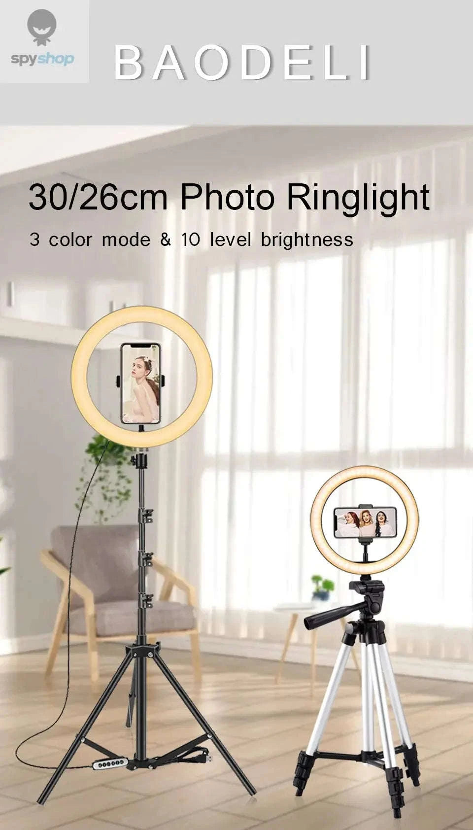 26cm LED Selfie Ring Light for Live Streaming-C-26cm