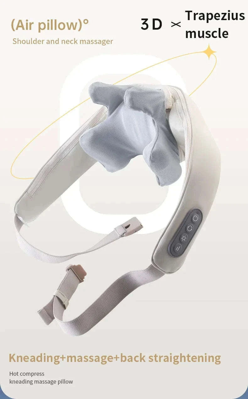 26W Brushless Neck and Shoulder Massager with Heat-20W-White