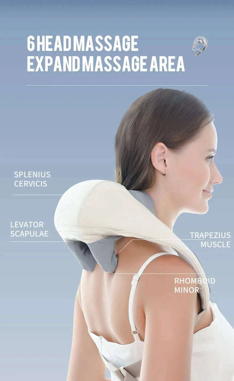 26W Brushless Neck and Shoulder Massager with Heat-20W-White
