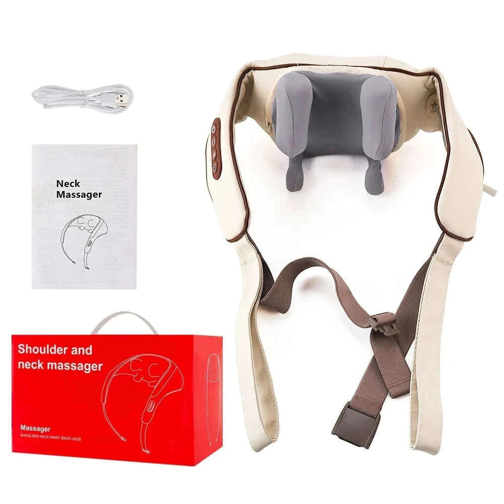 26W Brushless Neck and Shoulder Massager with Heat-20W-White