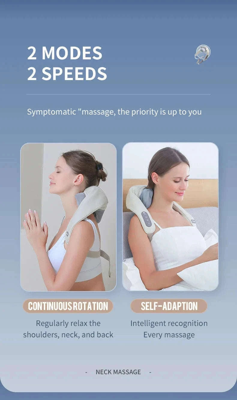 26W Brushless Neck and Shoulder Massager with Heat-20W-White