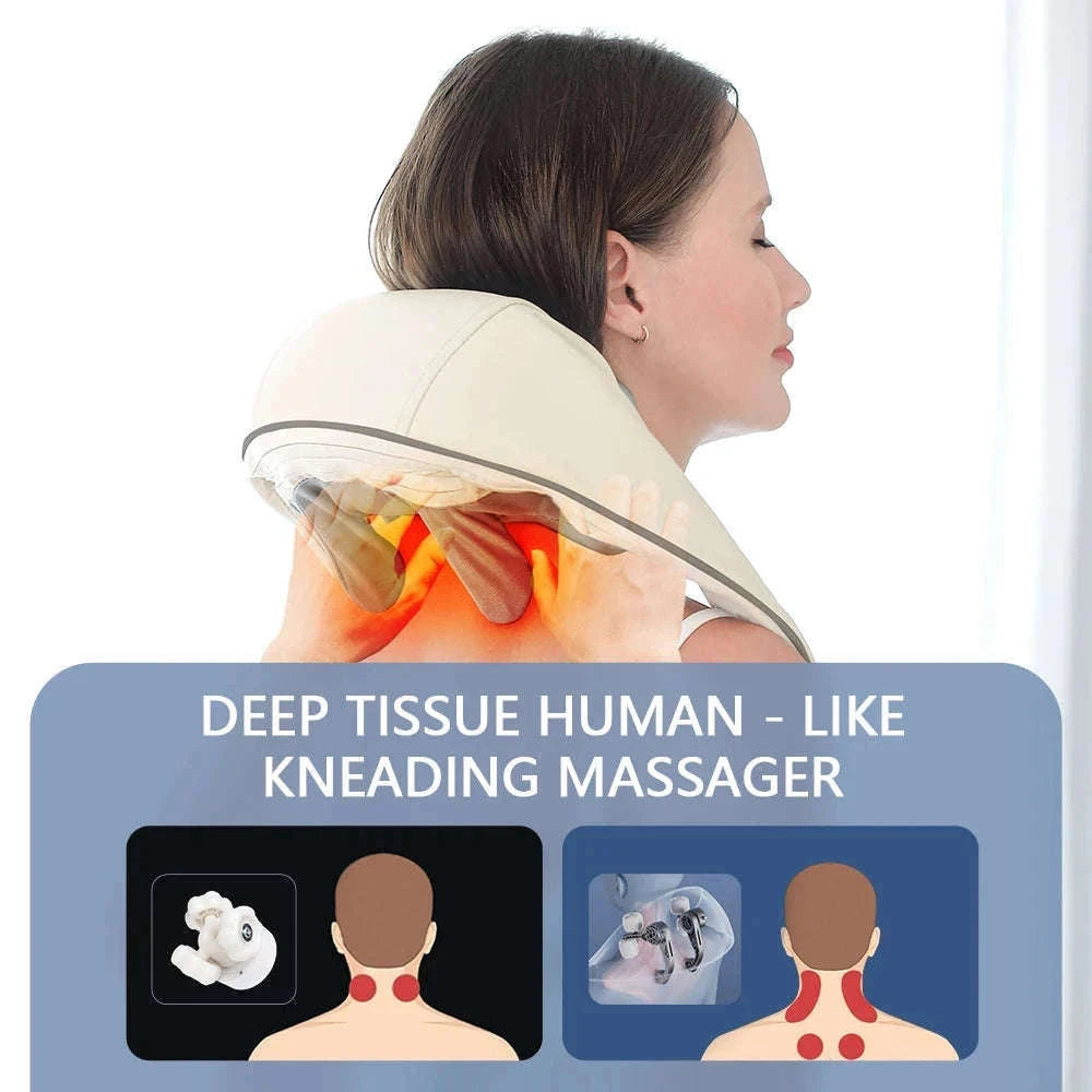 26W Brushless Neck and Shoulder Massager with Heat-20W-White