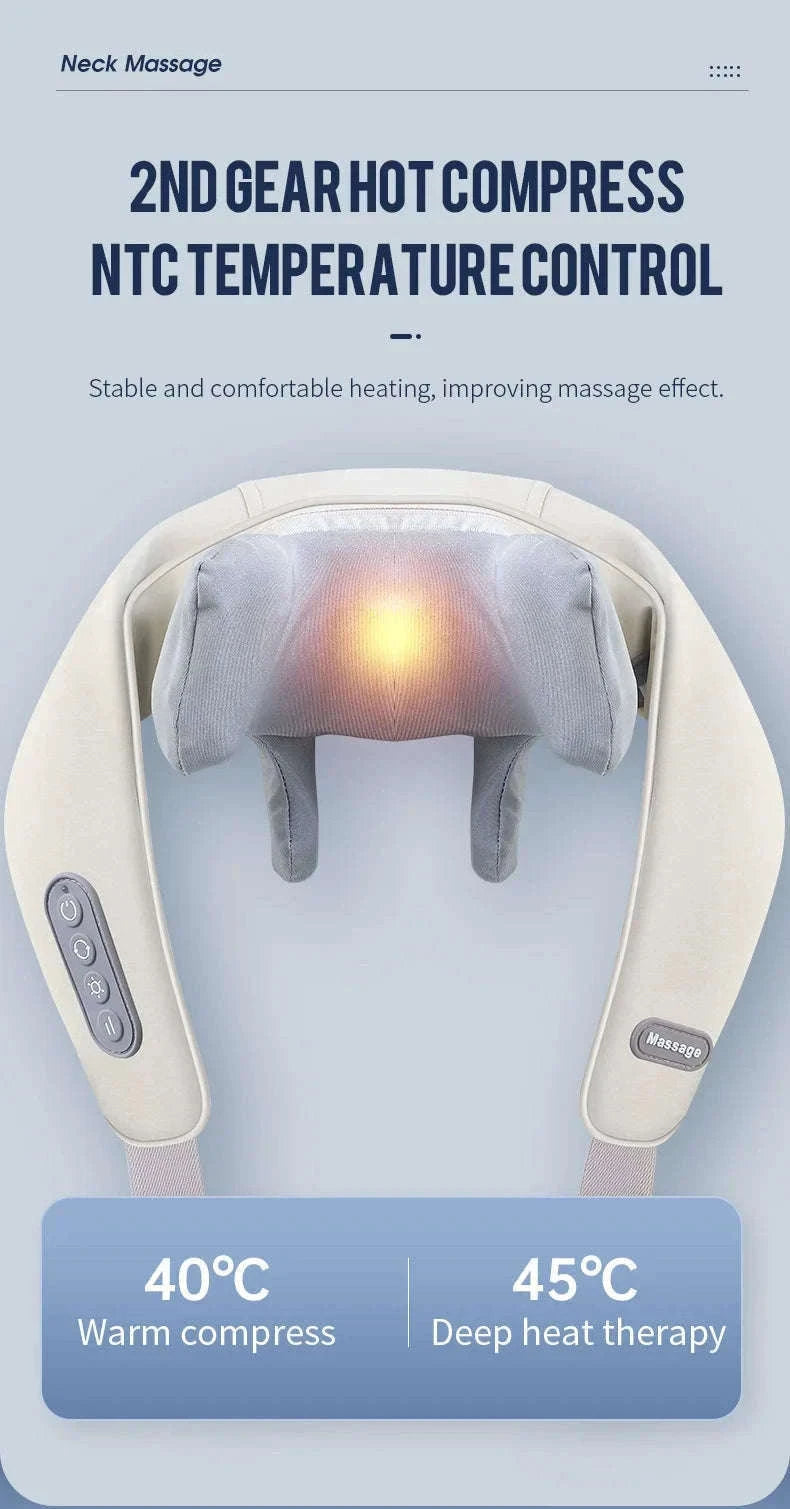 26W Brushless Neck and Shoulder Massager with Heat-20W-White