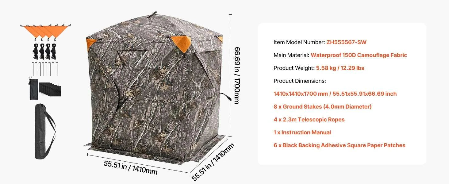 270° See-Through Hunting Blind for 2–3 People with Pop-Up Setup-55inch / CZECH REPUBLIC