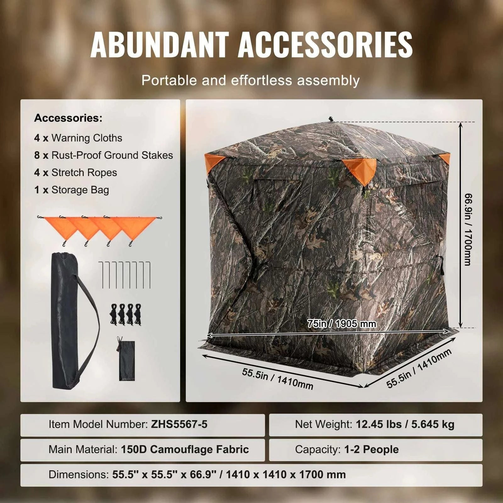 270° See-Through Hunting Blind for 2–3 People with Pop-Up Setup-55inch / CZECH REPUBLIC