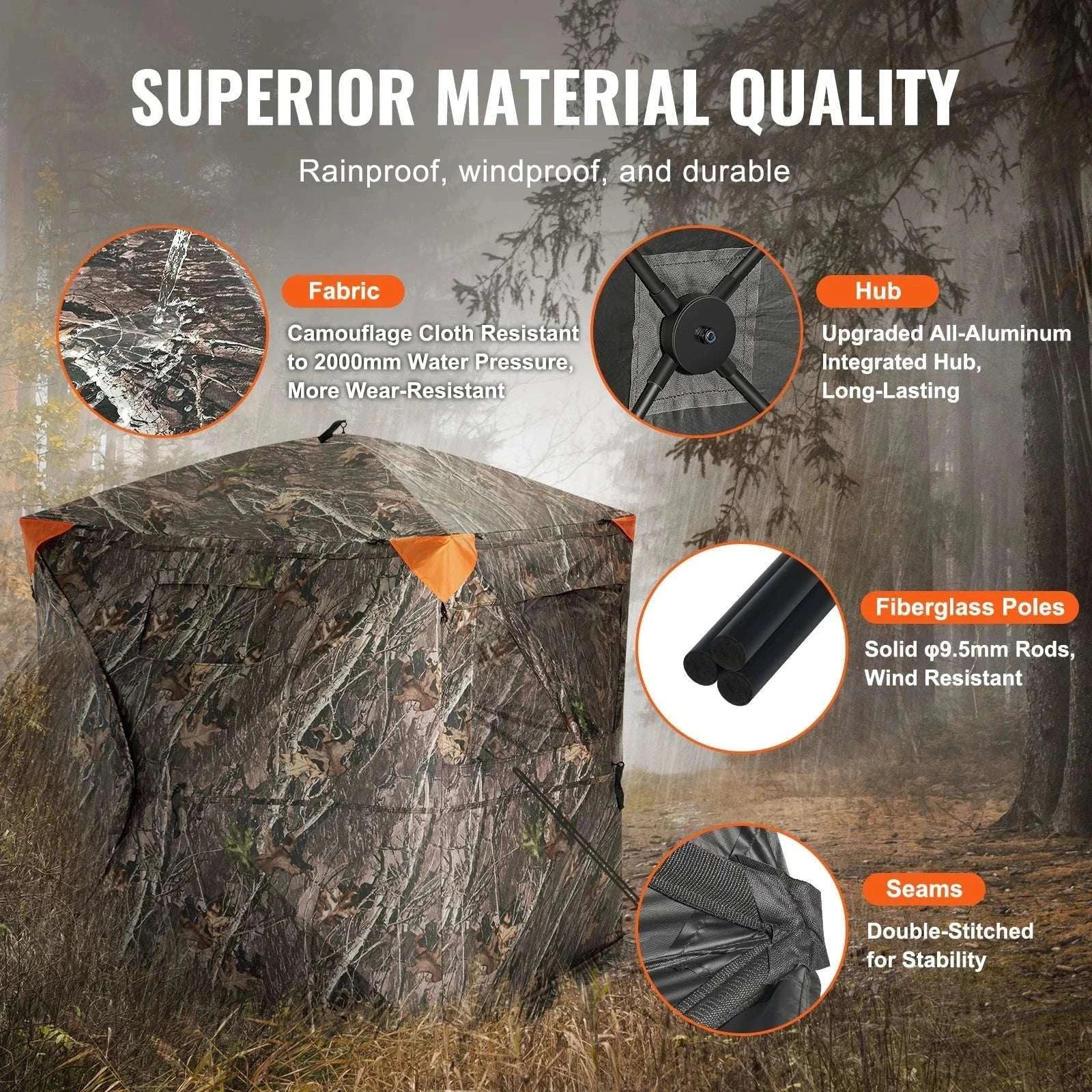 270° See-Through Hunting Blind for 2–3 People with Pop-Up Setup-55inch / CZECH REPUBLIC