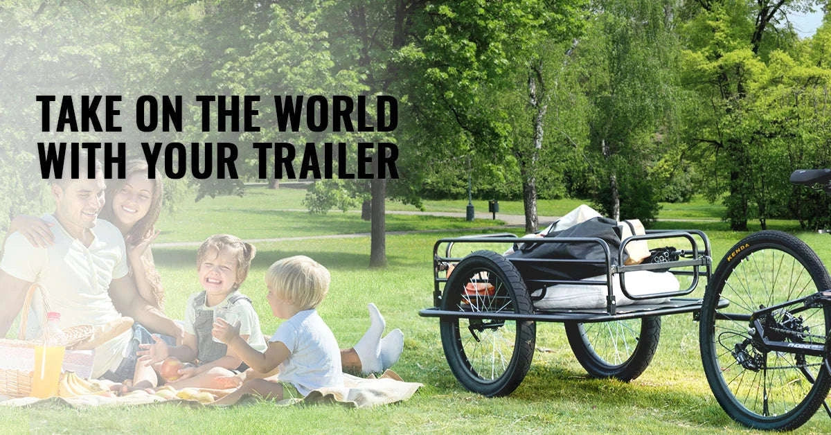275 lb Bike Cargo Trailer with 20" Wheels, Foldable Frame & Universal Hitch-275lbs / United Kingdom