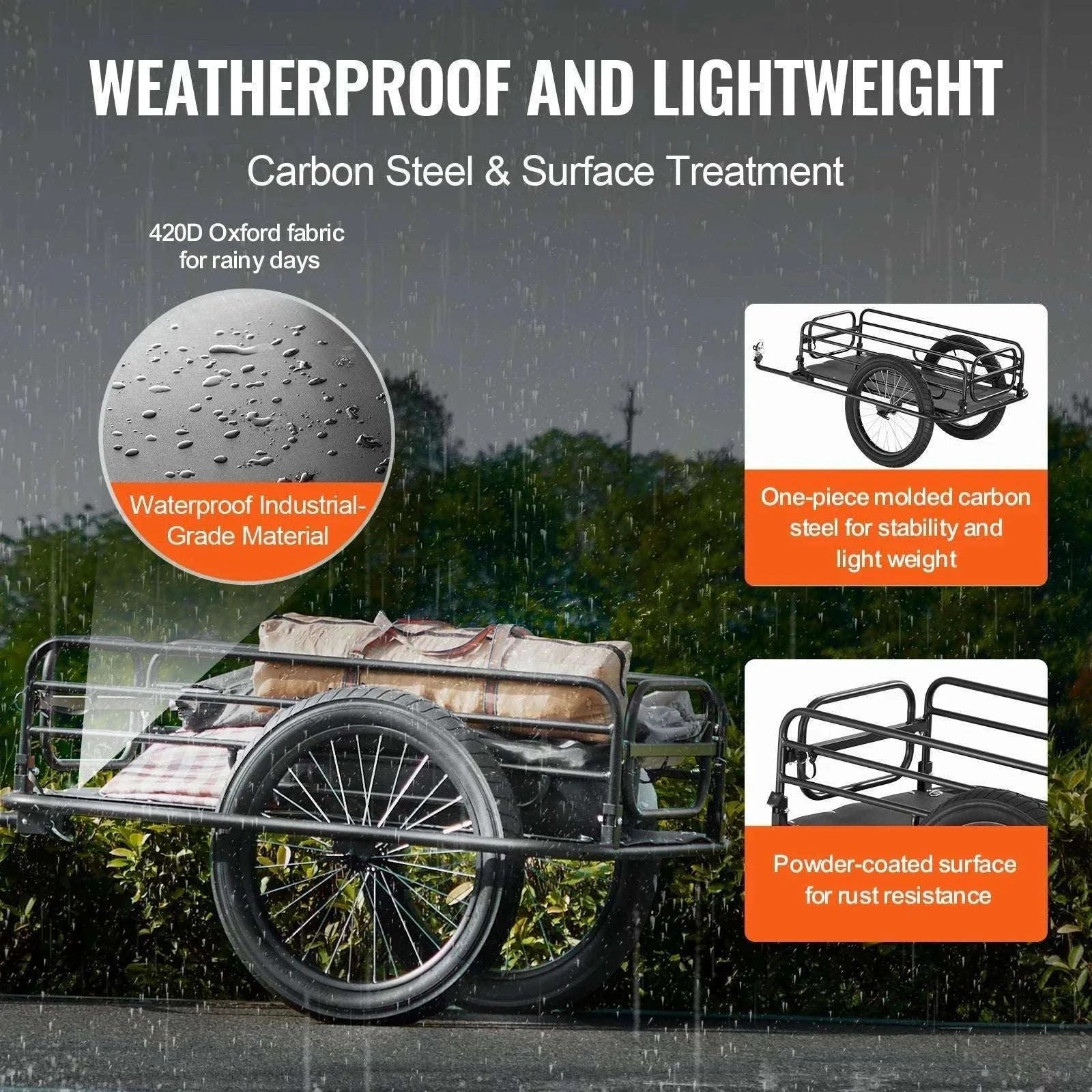 275 lbs Bike Cargo Trailer with Foldable Frame & 20" Wheels-275lbs / United States