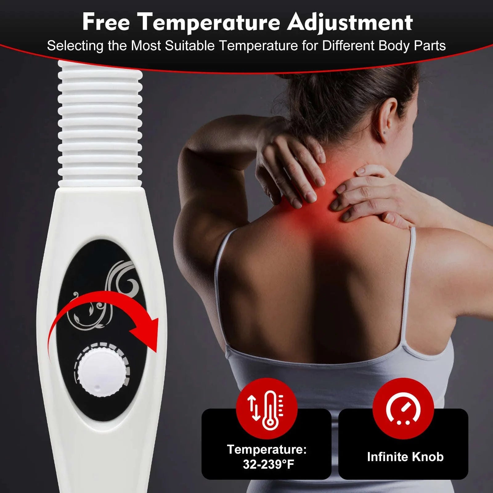 275W Infrared Heat Therapy Lamp with Adjustable Temp & 360° Rotation-White / GERMANY