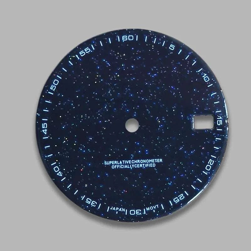 28.5mm Blue Gold Sand Dial for NH35 NH36 Watch Mods-Black and blue / 28.5mm S