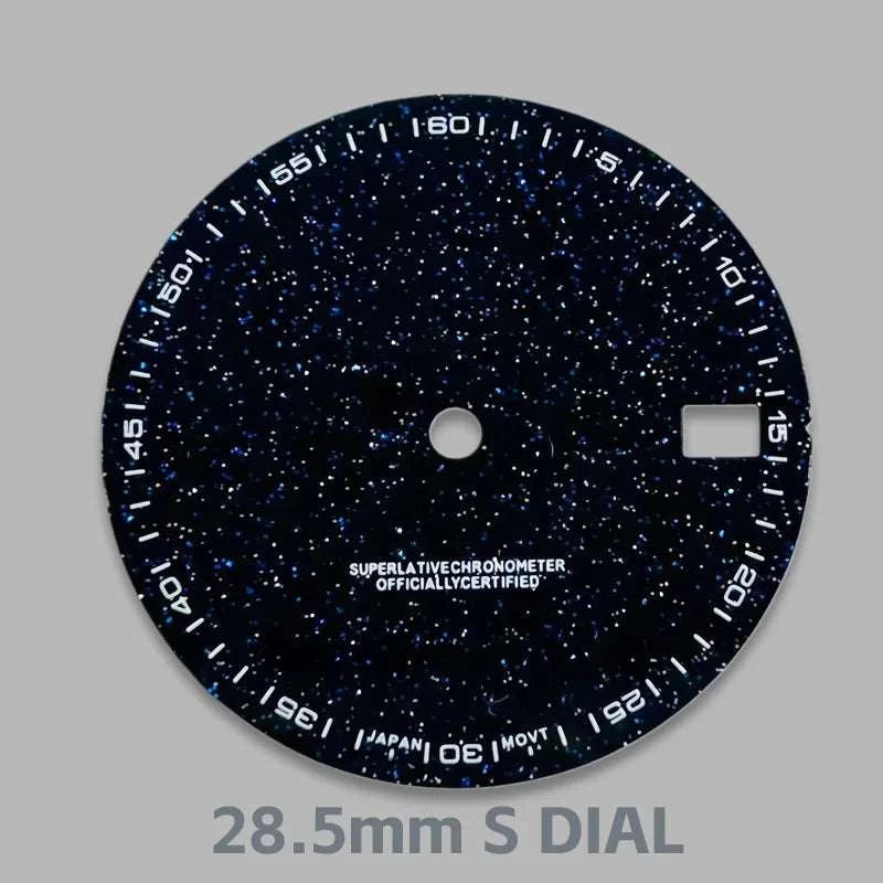 28.5mm Blue Gold Sand Dial for NH35 NH36 Watch Mods-Black and blue / 28.5mm S