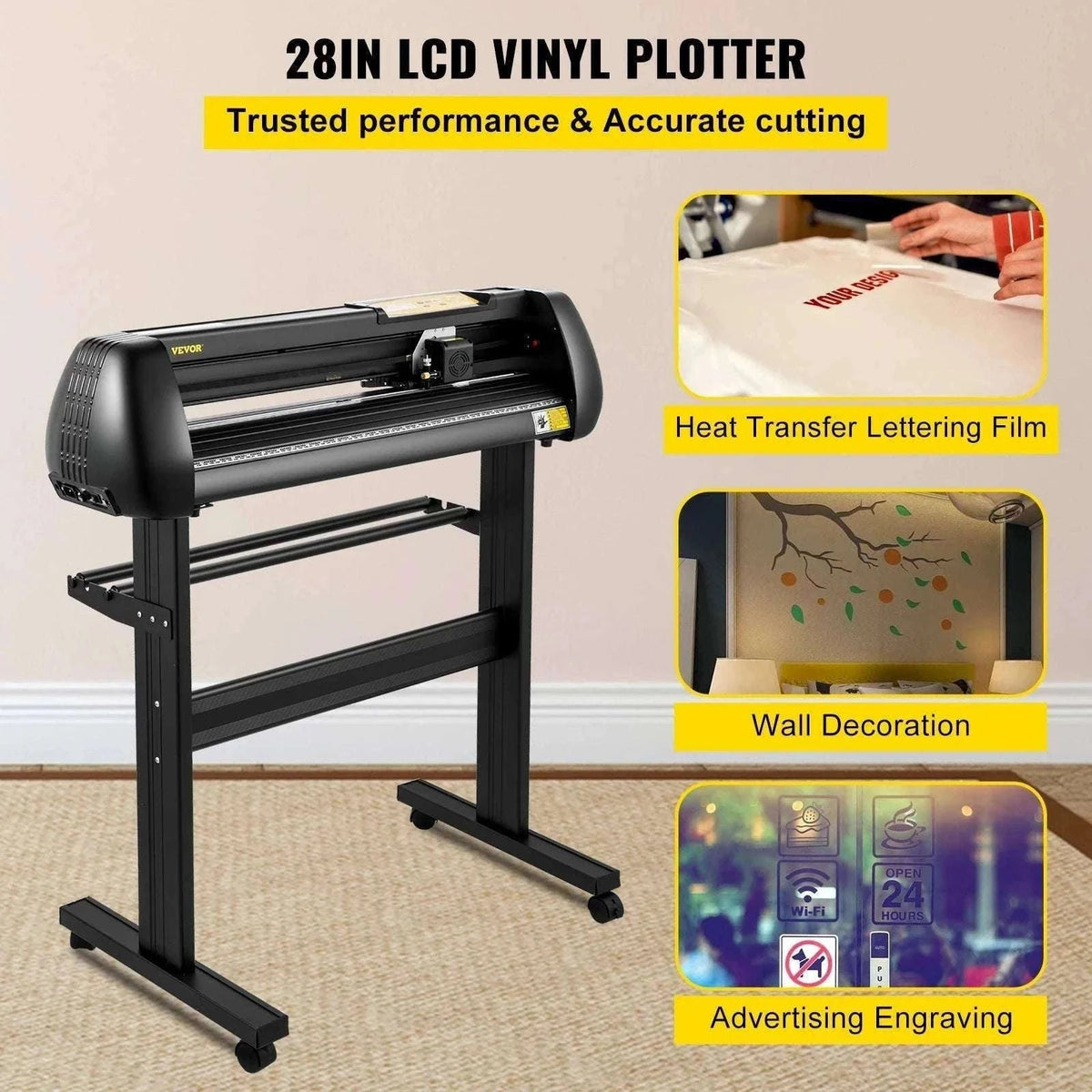 28-Inch Vinyl Cutter Plotter with Adjustable Speed & Force Kit-28in / france