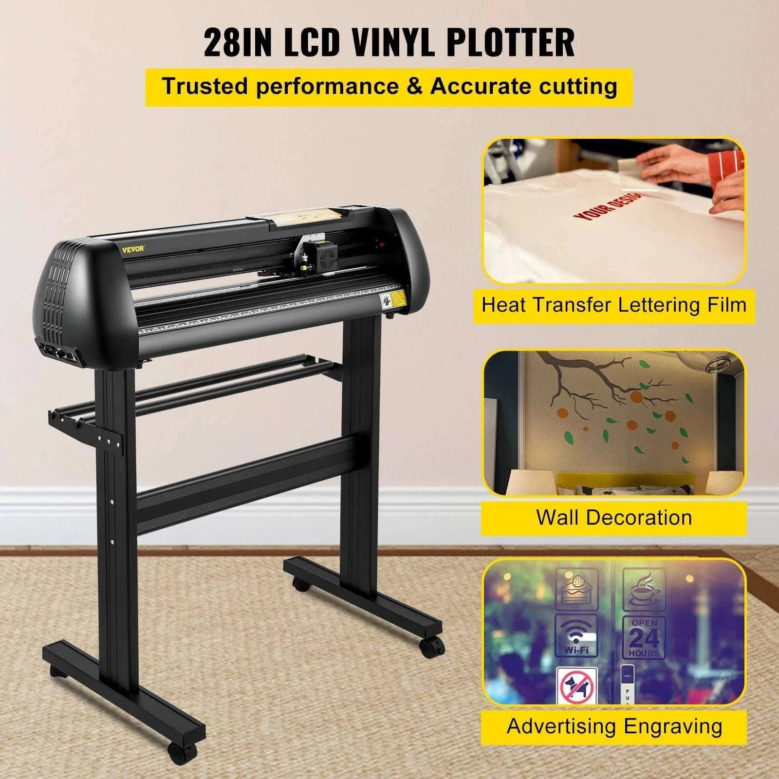 28-Inch Vinyl Cutter Plotter with Adjustable Speed & Force Kit-28in / france