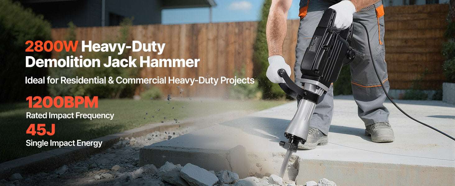 2800W Electric Demolition Jack Hammer 1200 BPM Concrete Breaker Kit-3000W 1PC / spain