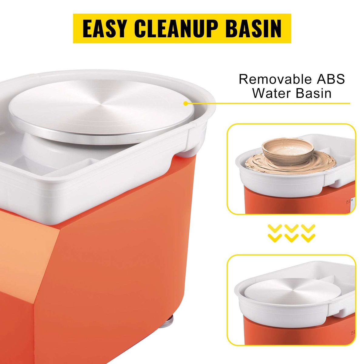 28cm Electric Pottery Wheel Machine 350W with Foot Pedal Control-Orange / spain