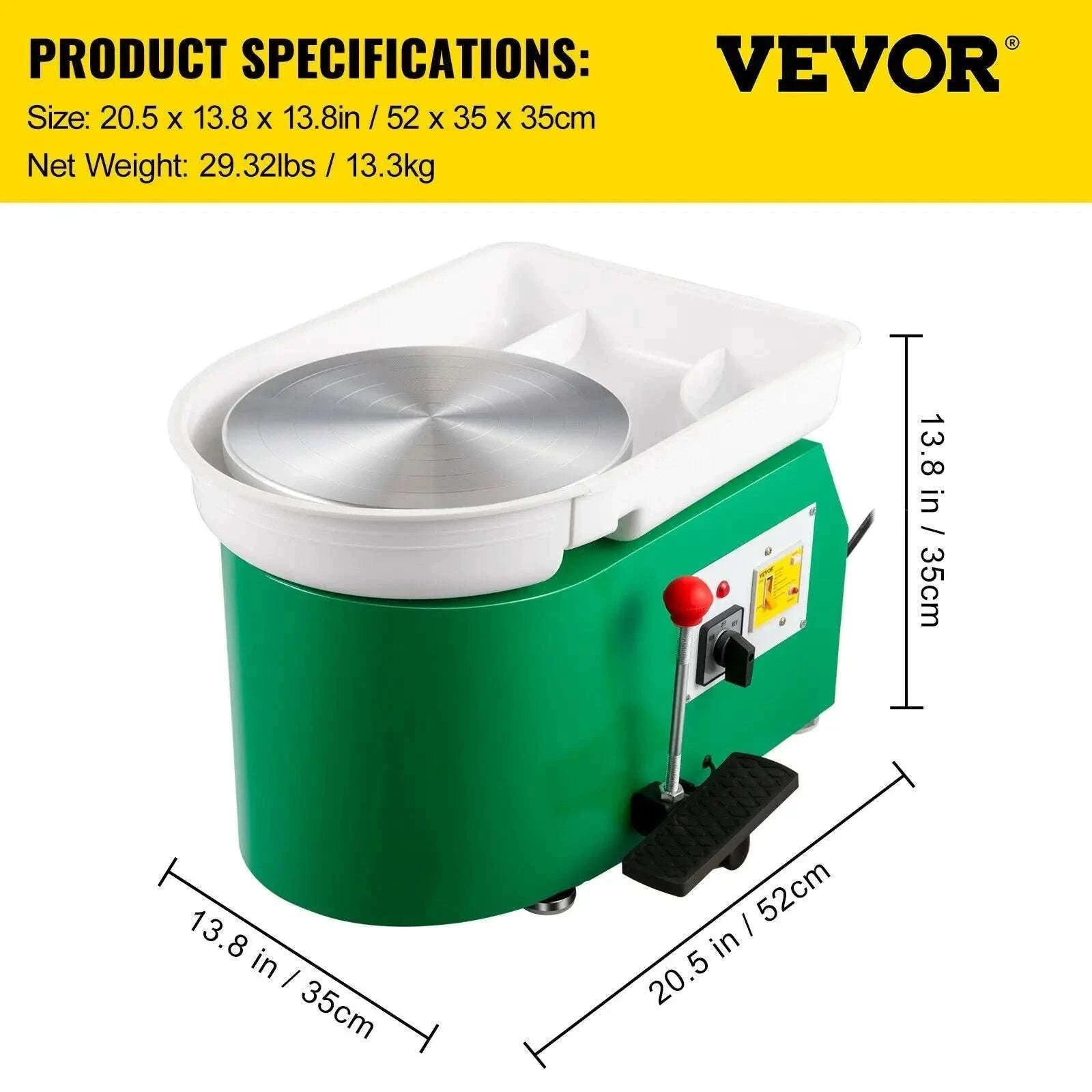 28cm Electric Pottery Wheel Machine 350W with Foot Pedal Control-Orange / spain