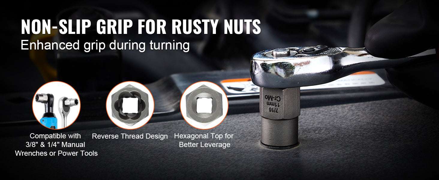 29-Piece Bolt Extractor Set for Removing Stripped & Rusted Nuts-29PCs w Case / United States