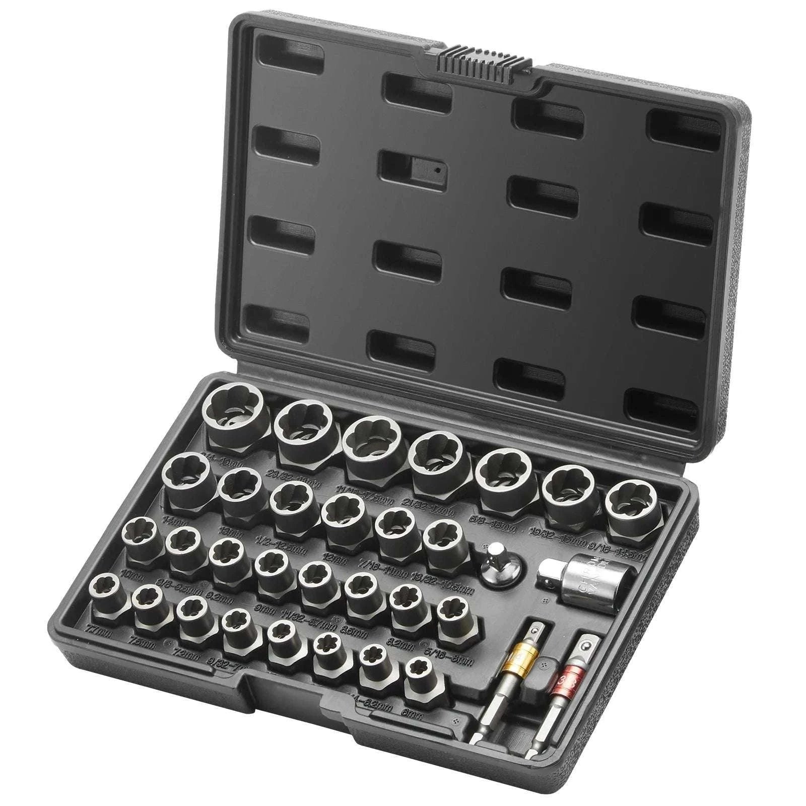 29-Piece Bolt Extractor Set for Stripped, Rusted Nuts & Bolts-29PCs w Case / United States