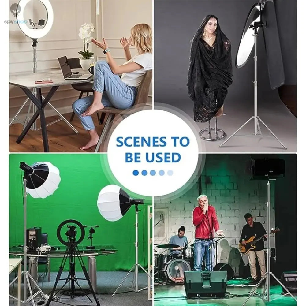 290cm Air Pressure Tripod Bearing 10kg for Camera Stainless Steel Light Stand For Ring Light Live Youtube and Photography Soft 