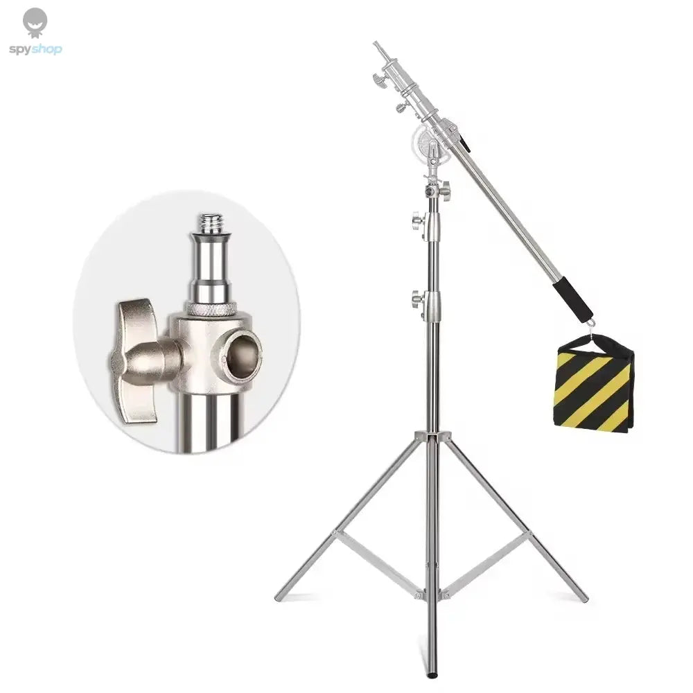 290cm Air Pressure Tripod Bearing 10kg for Camera Stainless Steel Light Stand For Ring Light Live Youtube and Photography Soft 
