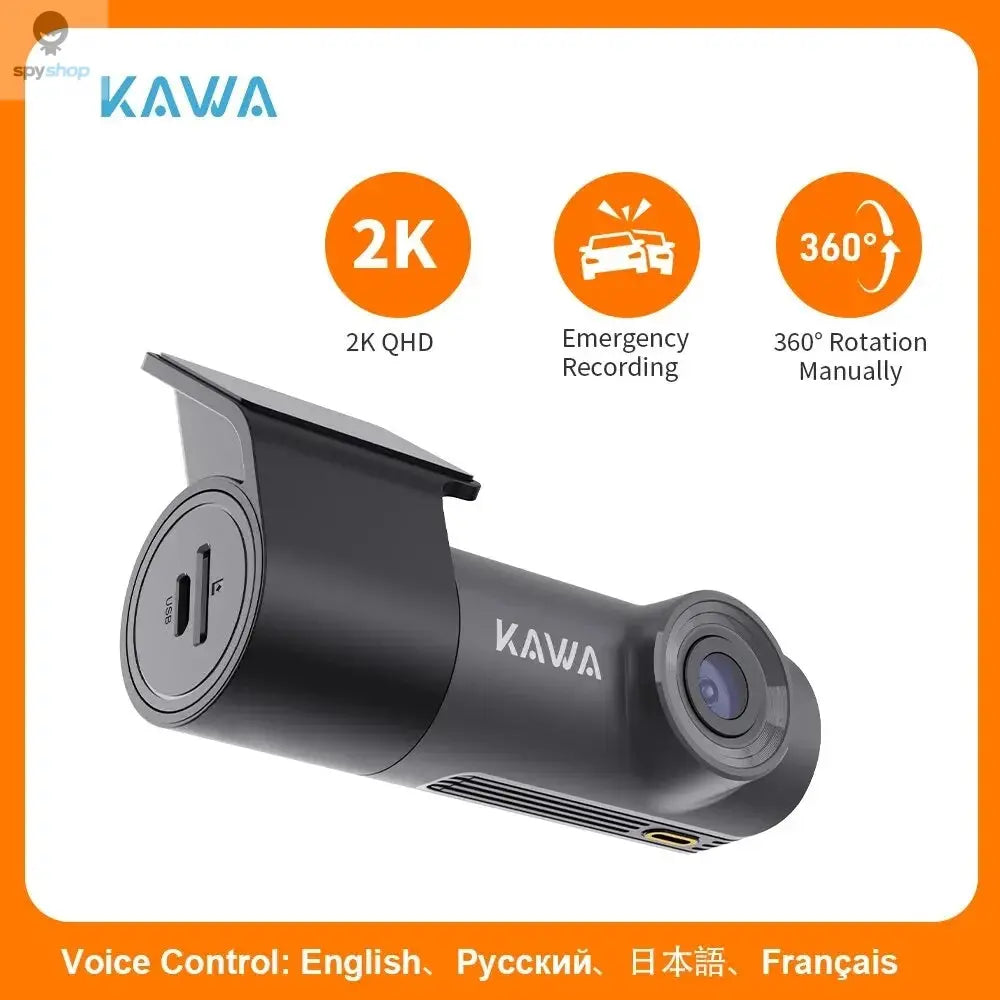 2K Dash Camera For Car DVR Dash Cam In The Car KAWA D5 Video Recorder Emergency Voice Control Night Vision WiFi APP Monitor WDR Spy-shop.com