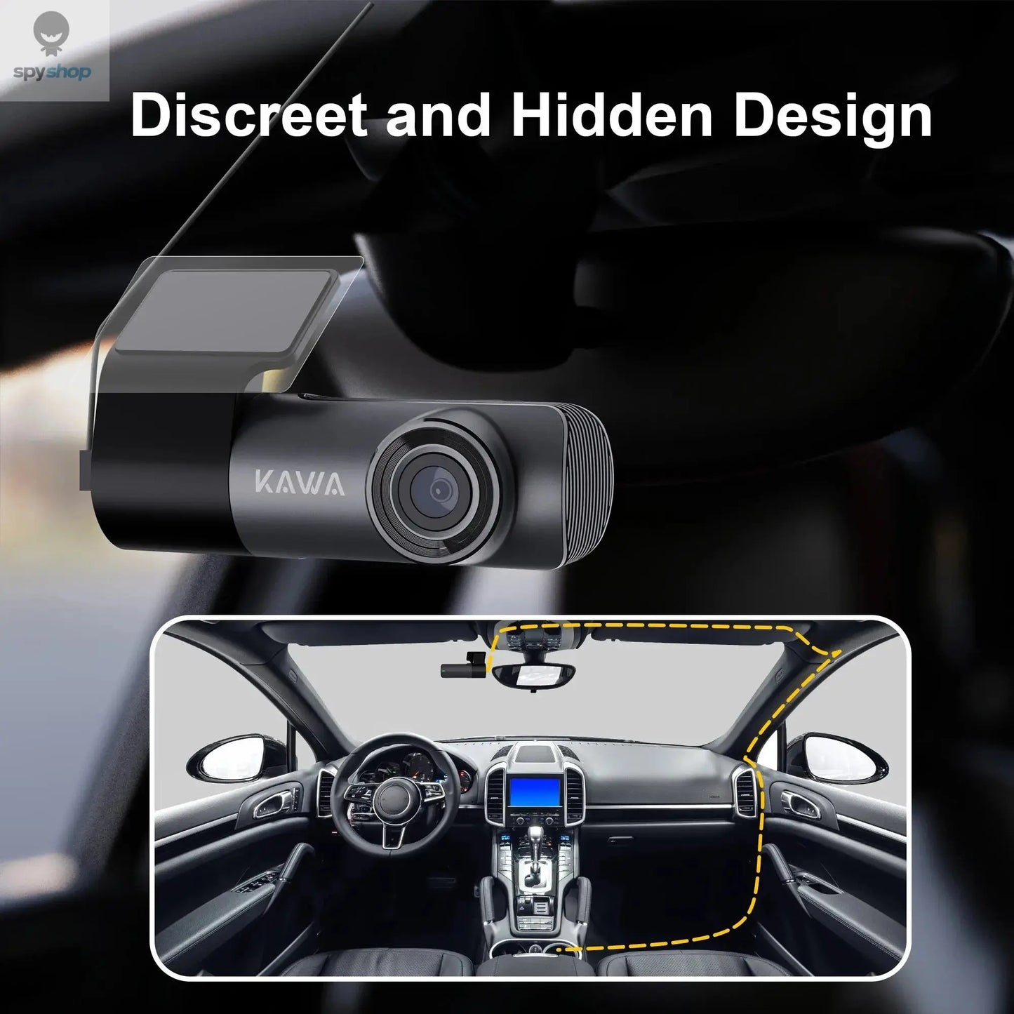 2K Dash Camera For Car DVR Dash Cam In The Car KAWA D5 Video Recorder Emergency Voice Control Night Vision WiFi APP Monitor WDR Spy-shop.com