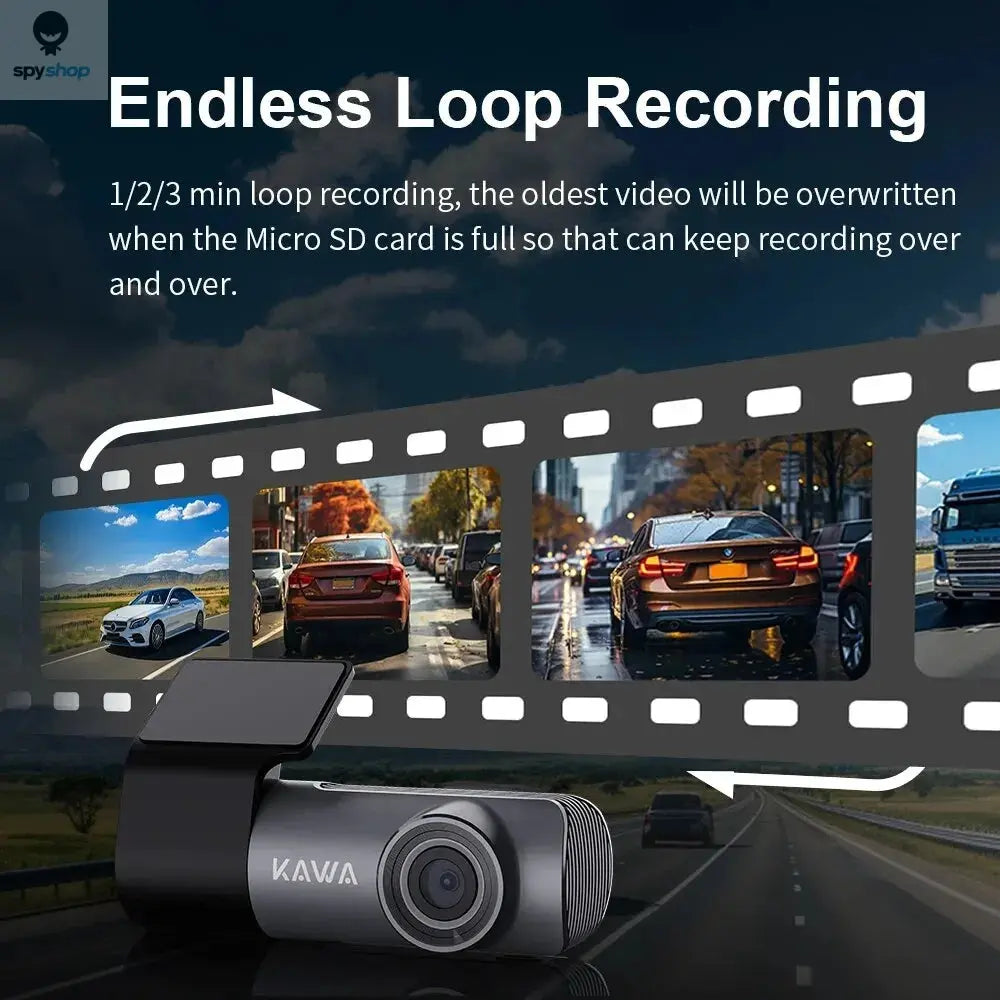 2K Dash Camera For Car DVR Dash Cam In The Car KAWA D5 Video Recorder Emergency Voice Control Night Vision WiFi APP Monitor WDR Spy-shop.com