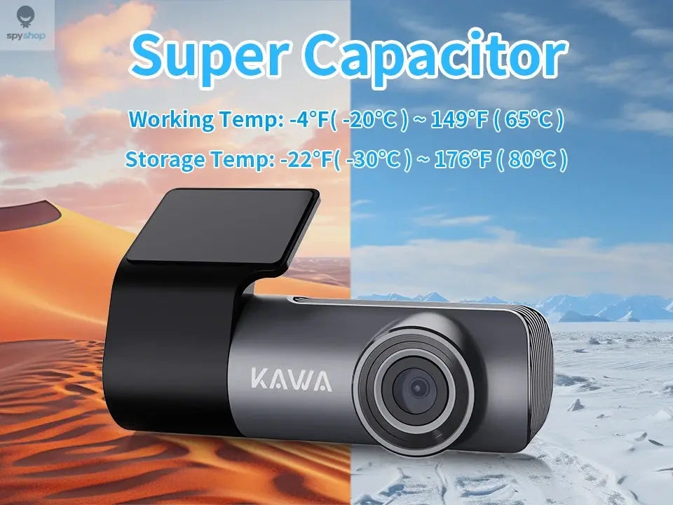 2K Dash Camera For Car DVR Dash Cam In The Car KAWA D5 Video Recorder Emergency Voice Control Night Vision WiFi APP Monitor WDR Spy-shop.com