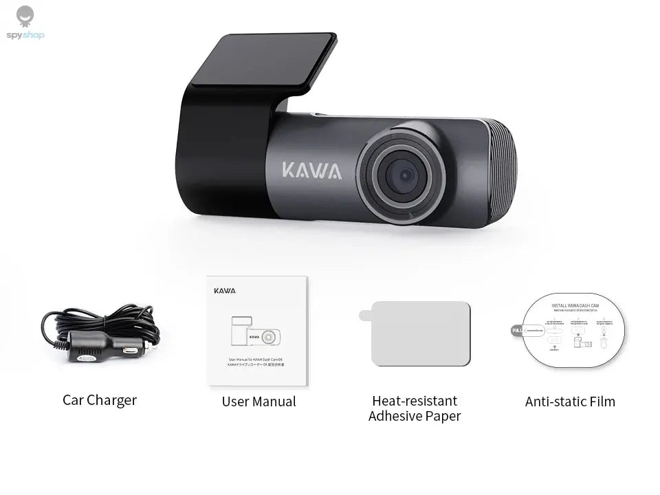 2K Dash Camera For Car DVR Dash Cam In The Car KAWA D5 Video Recorder Emergency Voice Control Night Vision WiFi APP Monitor WDR Spy-shop.com