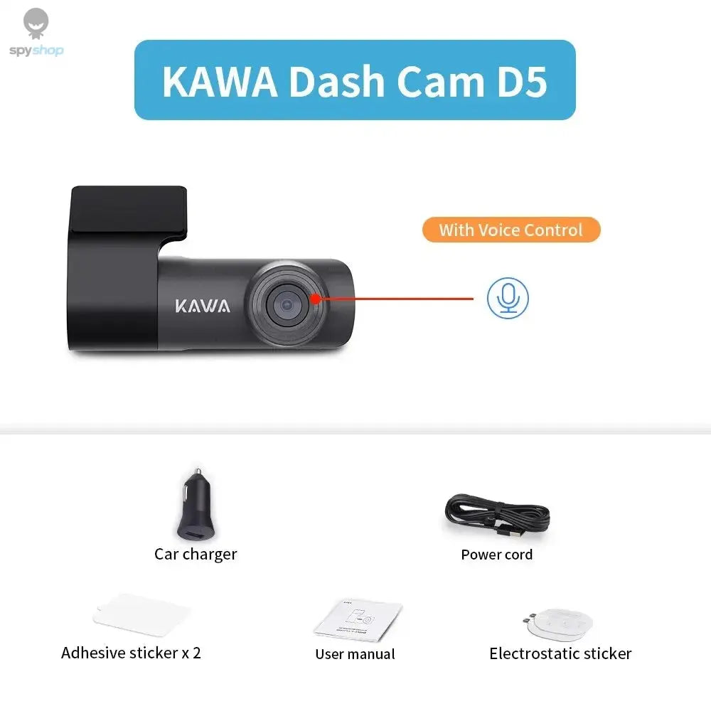 2K Dash Camera For Car DVR Dash Cam In The Car KAWA D5 Video Recorder Emergency Voice Control Night Vision WiFi APP Monitor WDR Spy-shop.com