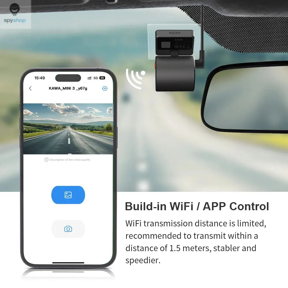 2K Dash Camera For Cars DVR KAWA Dash Cam MINI 3 Video Recorder Emergency Voice Control Night Vision WiFi APP Monitor Dashcam Spy-shop.com