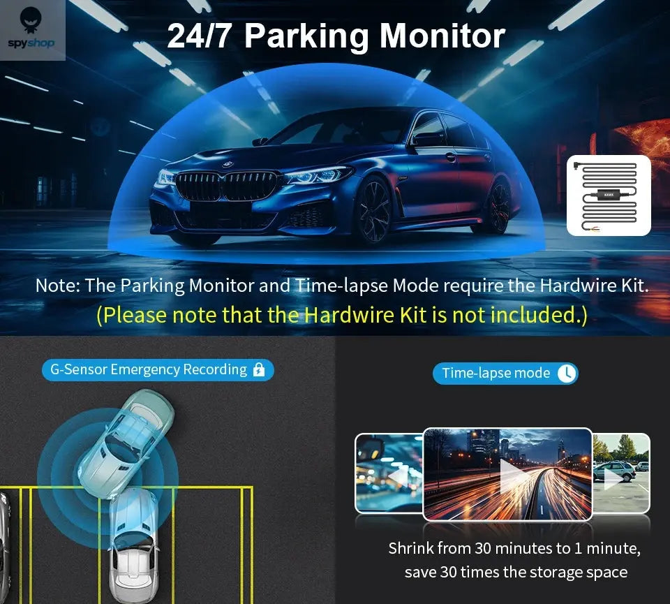 2K Dash Camera For Cars DVR KAWA Dash Cam MINI 3 Video Recorder Emergency Voice Control Night Vision WiFi APP Monitor Dashcam Spy-shop.com