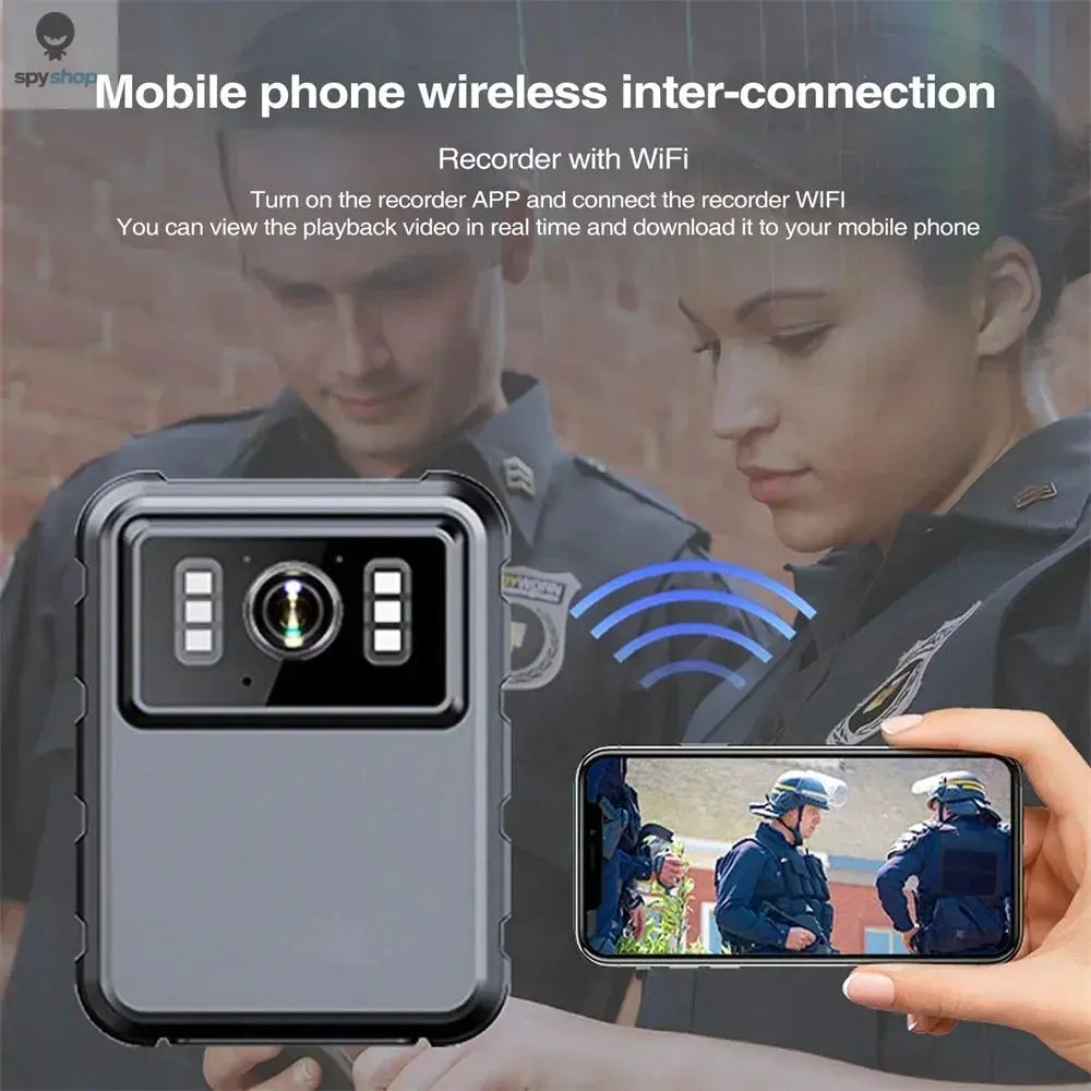 2K Wifi Hotspot Body Camera Law Enforcement Recorder DVR IR Night Vision Wearable Cam Bike Motorcycle Waterproof Mini Camcorders 