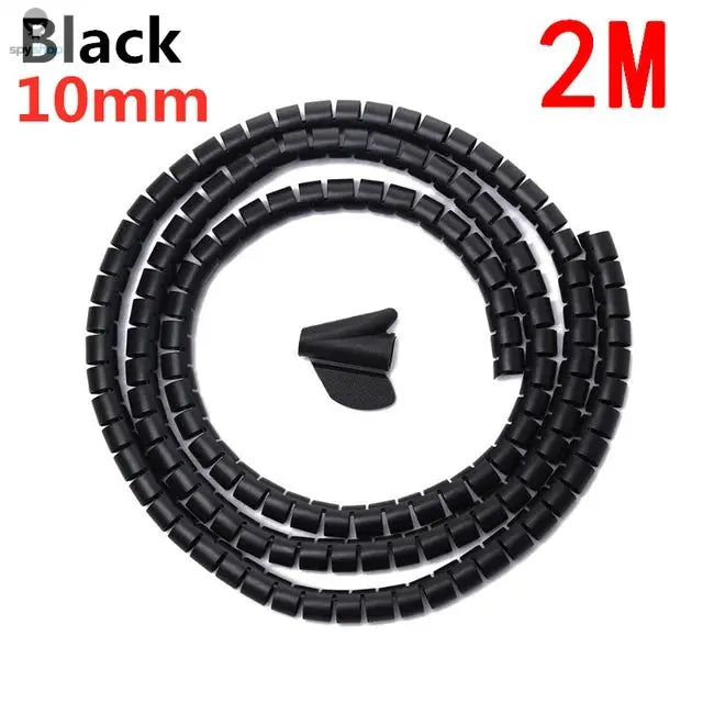 2M/1M Flexible Spiral Cable Wire Protector Cable Organizer Computer Cord Protective Tube Clip Organizer Management Tools 16/10mm Spy-shop.com