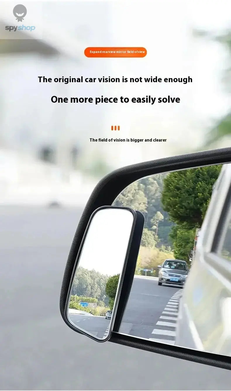 2Pcs 360 Degree Adjustable Blind Spot Mirror Car Auxiliary Rearview Convex Mirror Round Frame Wide Angle Mirrors for Car Reverse 