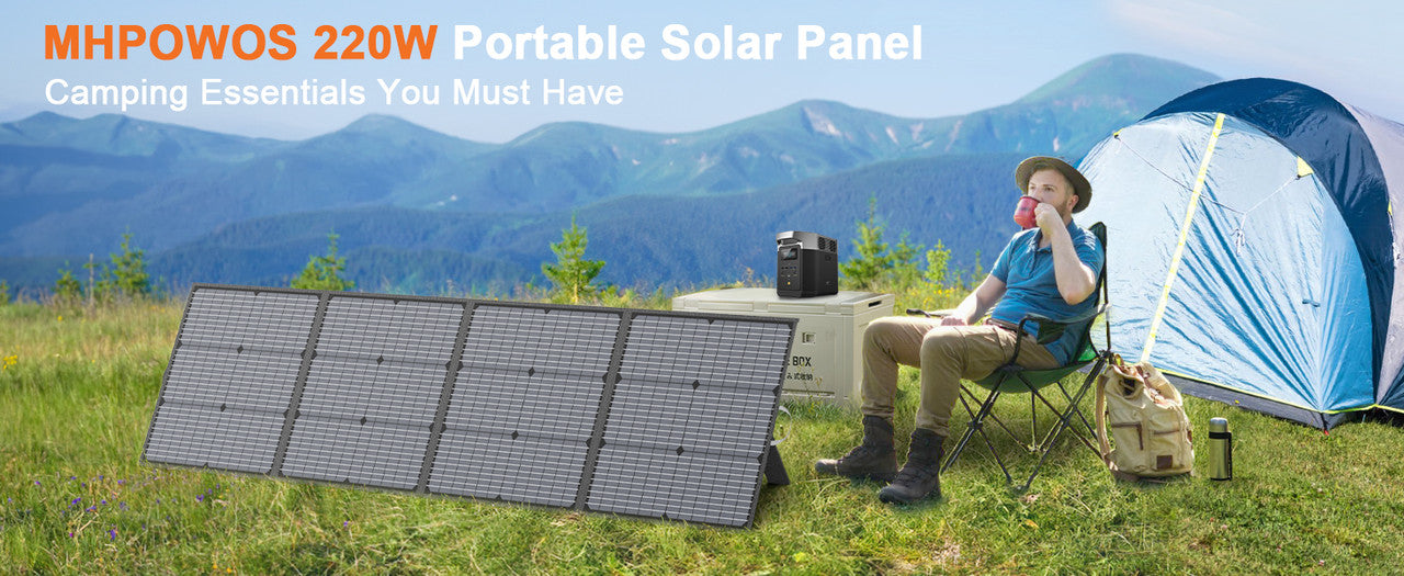 220W Foldable Solar Panel 20V Charger for Camping and RV