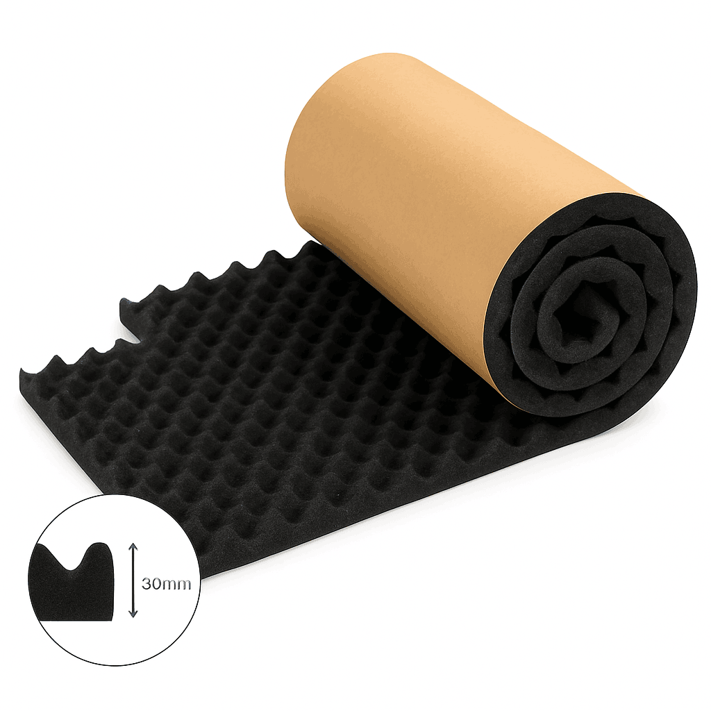 2cm Self Adhesive Acoustic Foam Roll High Density Sound Absorbing Insulation Foam-2cm-50x200cm