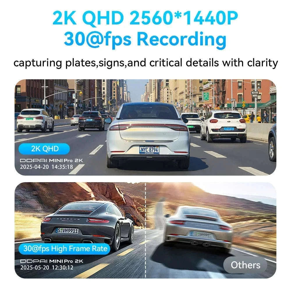 2K 1440P Dash Camera WiFi DVR 121° FOV Night Vision Voice Control Parking Monitor-MINI Pro 3K / China Mainland