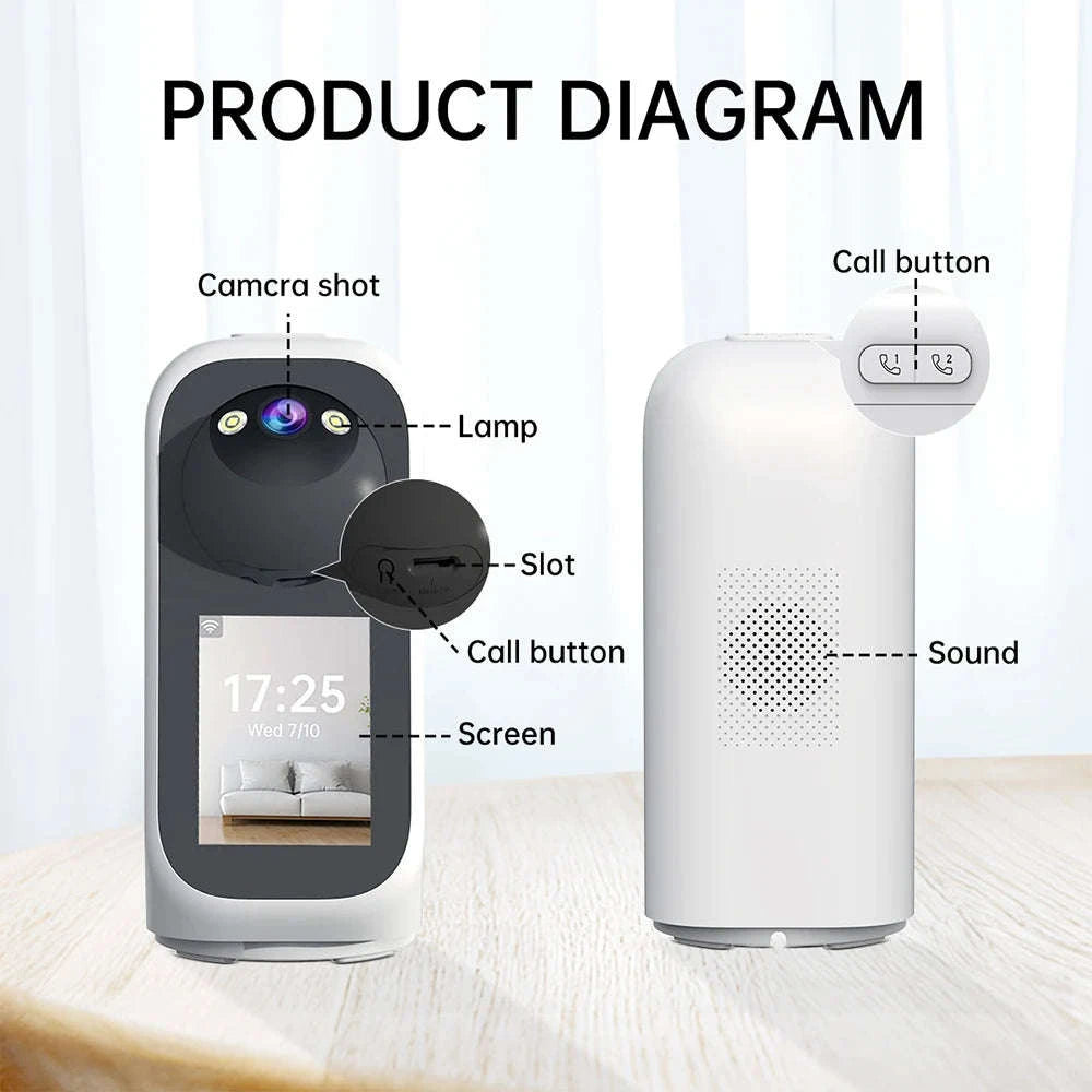 2K 3MP PTZ Baby Monitor with Video Calling and AI Tracking-2K No SD / UK Plug / CHINA