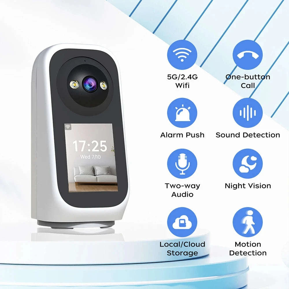 2K 3MP PTZ Baby Monitor with Video Calling and AI Tracking-2K No SD / UK Plug / CHINA