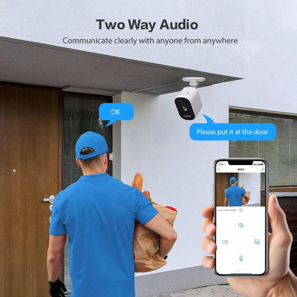 2K 3MP Wireless Solar Security Camera with Battery and Night Vision-2K Solar Panel Cam / United States