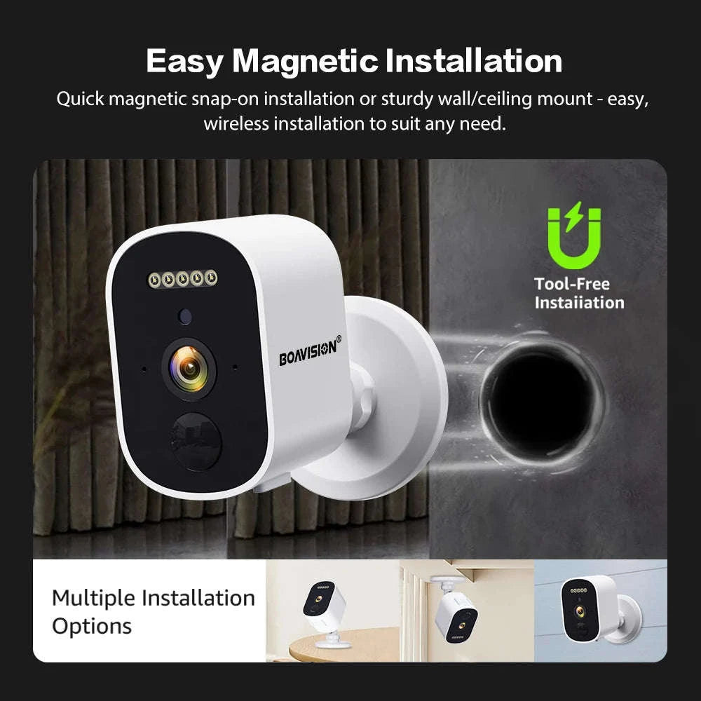 2K 3MP Wireless Solar Security Camera with Battery and Night Vision-2K Solar Panel Cam / United States