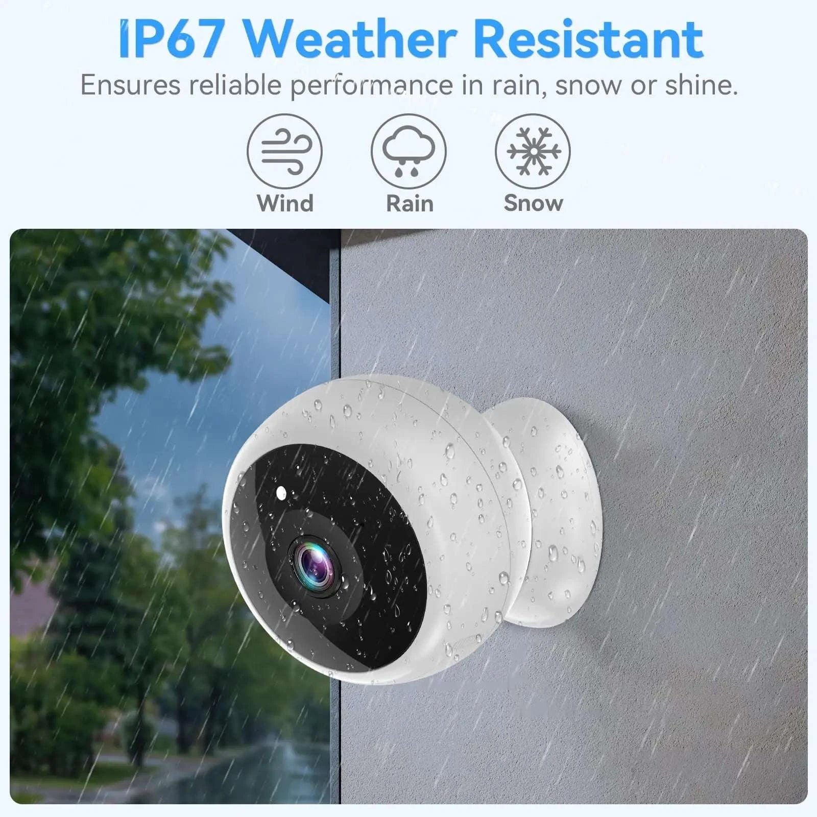 2K 5MP WiFi Security Camera with AI Detection & Night Vision-2PC NO SD Card / Type-C